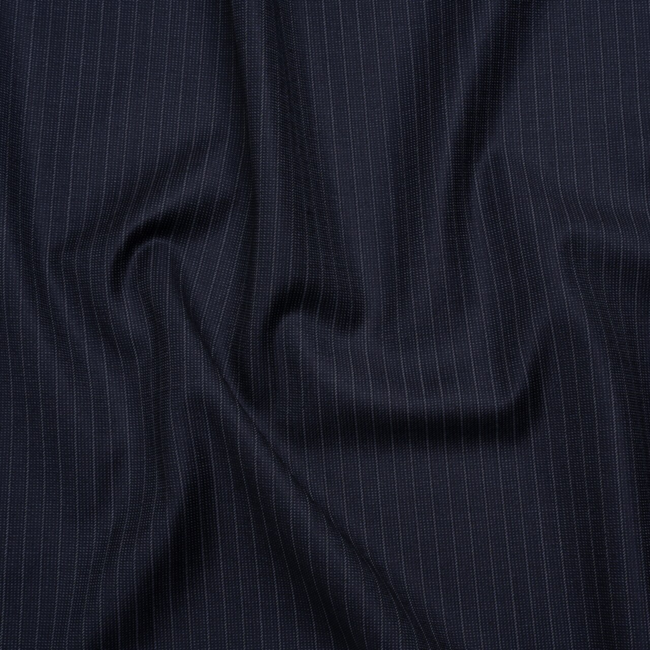 1 Yard Super 150 Wool Suiting Made in Italy - Blue and White Pinstripes - Deadstock